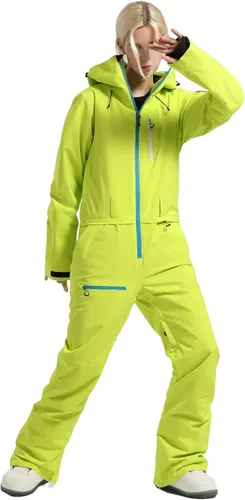 Vista 2 de GAENMESN Chaqueta de esquí para mujer, trajes de nieve delgados, trajes de nieve, trajes deportivos a prueba de viento, abrigo de nieve