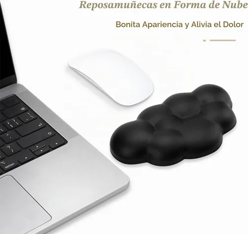 Vista 5 de Cloud - Cojín ergonómico para reposamuñecas de piel sintética suave con espuma viscoelástica para aliviar el dolor de muñeca, almohadilla con base