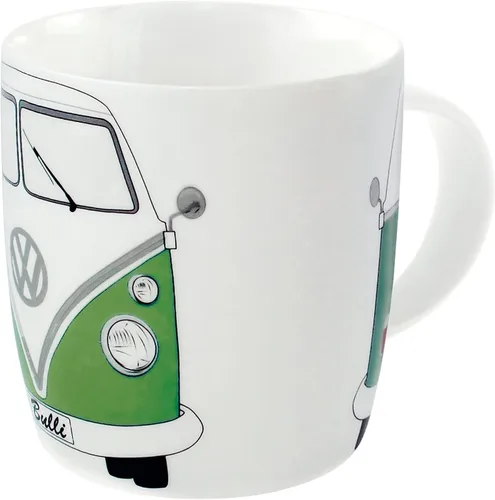 Vista 8 de BRISA VW Collection - Taza grande de cerámica para café, té y capuchino, diseño de autobús T1 (12.5 fl oz/12.5 fl oz/frente de autobús) (azul)