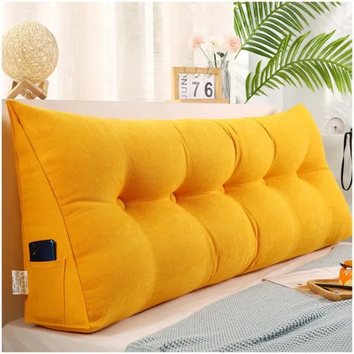 Vista 11 de EORNOW Almohada triangular para cabecero, cojín largo para respaldo de cabecero, cojín grande desmontable, almohada de lectura con funda extraíble
