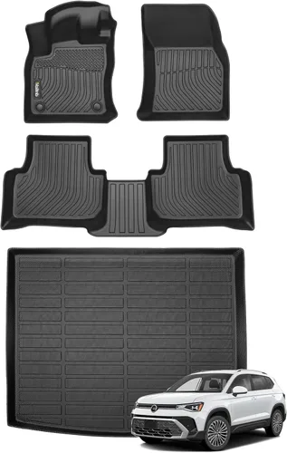 Vista 104 de Tapetes de piso para todo clima y forro de carga con respaldo para Chevrolet Suburban de 7 asientos 2021-2025 / GMC Yukon XL de 7 asientos