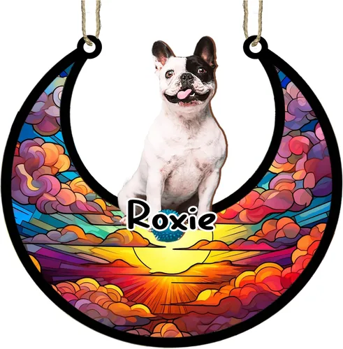 Vista 90 de LOVELYPOD Adorno de Navidad personalizado para perro pastor australiano, atrapasoles conmemorativo, adorno de Navidad de pastor australiano