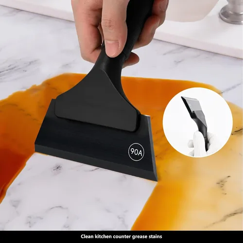 Vista 6 de EHDIS Escobilla de goma pequeña multiusos para ventana, vidrio, puerta de ducha, escobilla de limpiaparabrisas de automóvil con diferente dureza