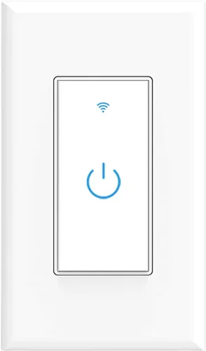 Vista 10 de Smart Light Switch 2.4GHz WiFi Light Switch Compatible with Alexa and Google Home, Single Pole, Needs Neutral Wire (Black)