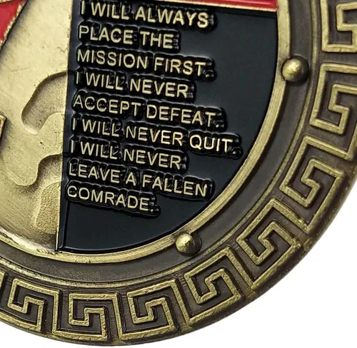 Vista 6 de Moneda de desafío militar Spartan Warrior Ethos (amzag715)