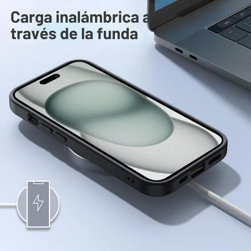 Vista 5 de JETech Funda mate para iPhone 15, color negro