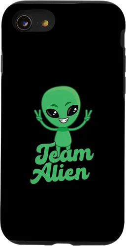 Vista 13 de iPhone 13 Pro para Alien Aliens Lovers Green Alien Meme Team Alien Skin Case