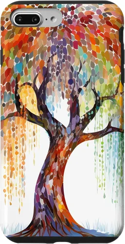 Vista 12 de Weeping Willow Tree Colorful Mosaic Case for iPhone 17