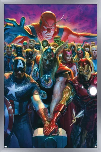Vista 10 de Trends International - Póster de pared, diseño de los Vengadores de Marvel Comics #10, 14.725" x 22.375", versión enmarcada de Barnwood