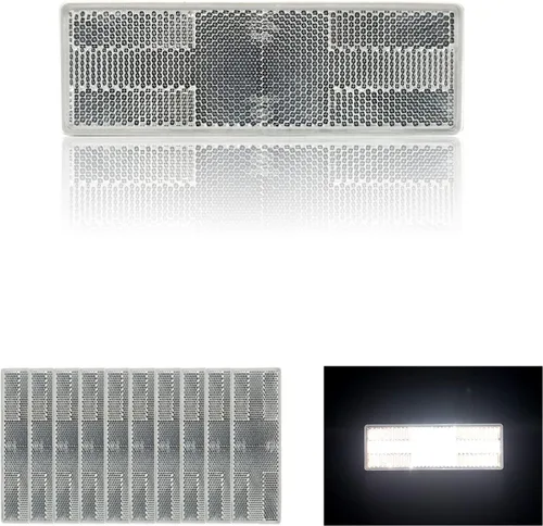 Vista 12 de Reflector - Rectángulo autoadhesivo de seguridad, impermeable, para entrada de buzón de remolque (modelo A/2 unidades, naranja)