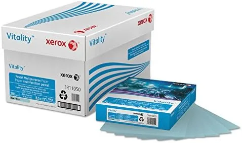 Vista 2 de Xerox Papel de colores multiusos, 8 12" x 11", 20 Lb., Azul, Resma De 500 Hojas