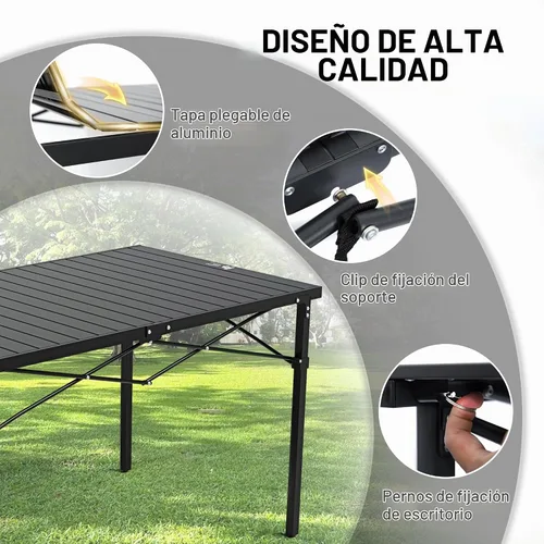 Vista 5 de OUTSIDER Mesa de camping de aluminio enrollable para 4-6 personas