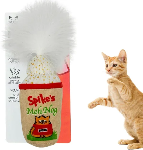 Vista 10 de Huxley & Kent Juguete de peluche para gatos, juguete interactivo de hierba gatera para gatos y gatitos, suave con arrugas y hierba gatera, divertido