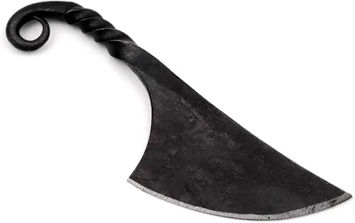 Vista 9 de Armory Replicas Navaja de bolsillo celta con funda de cuero - Cuchillo vintage de hoja fija - Réplica medieval forjada a mano Celta - Funda Negra