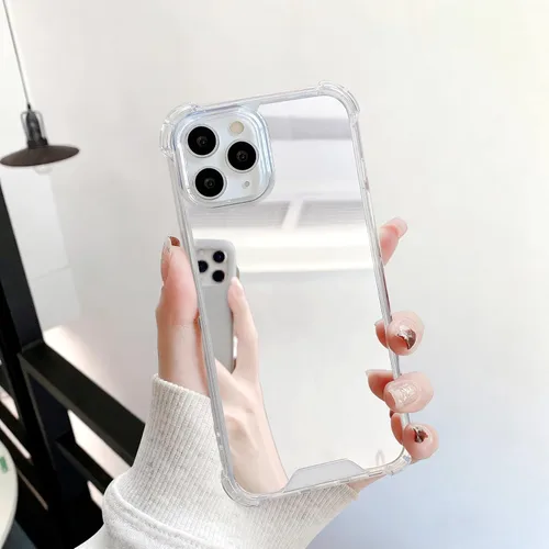 Vista 13 de Funda compatible con iPhone 11 con espejo con parachoques a prueba de golpes, parte trasera dura, delgada, cubierta protectora delgada para niñas