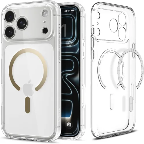 Vista 27 de Spigen Funda para iPhone 13 Mini, ultra híbrida MagFit [antiamarilleo] [compatible con Magsafe] - Transparente