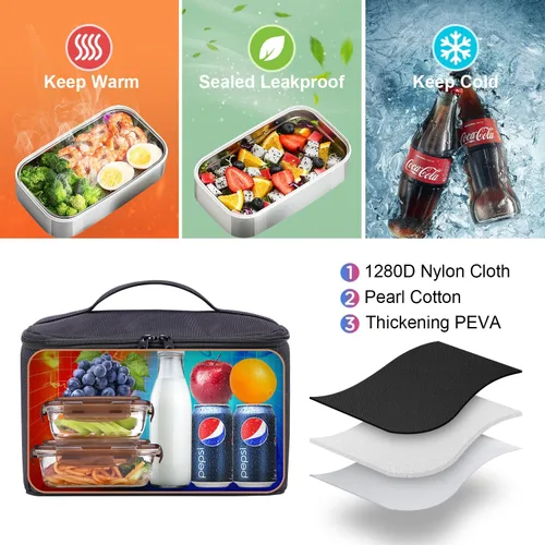 Vista 5 de BERTASCHE Mochila de almuerzo, mochila para laptop de 15.6 pulgadas, mochila de trabajo con hielera aislada para hombres y mujeres, mochila táctica