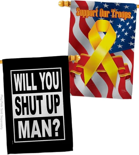 Vista 21 de Will You Shut Up Garden House Flag - Set Patriotic Vote President Democrat Republican Tea Party United State American Election - Decoration Banner