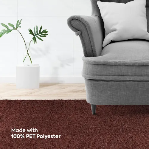 Vista 5 de Ambiant Alfombras de Área de Color Sólido Aptas para Mascotas Chocolate - Rectángulo de 2' x 4', Interior, Resistente a Manchas, Perfecta para Sala