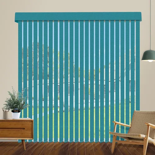 Vista 29 de Persianas verticales opacas sin cordón, persianas de tela con listones de 3.5 pulgadas, persianas verticales con protección UV, tamaño súper grande