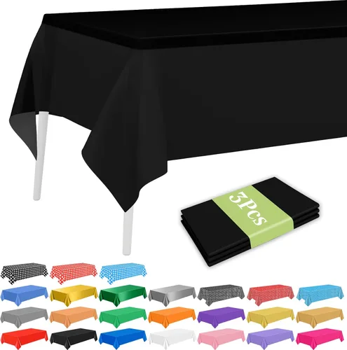 Vista 8 de PLULON 6 Pzas Manteles de Colores Arcoíris de Plástico Desechables Cubierta de Mesa para Mesas Rectangulares 54 x 108 Pulgadas Mantel Impermeable