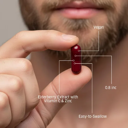 Vista 5 de ORZAX Cápsulas de saúco, suplemento de apoyo inmunológico con vitamina C y zinc de saúco, suplemento antioxidante para mujeres y hombres