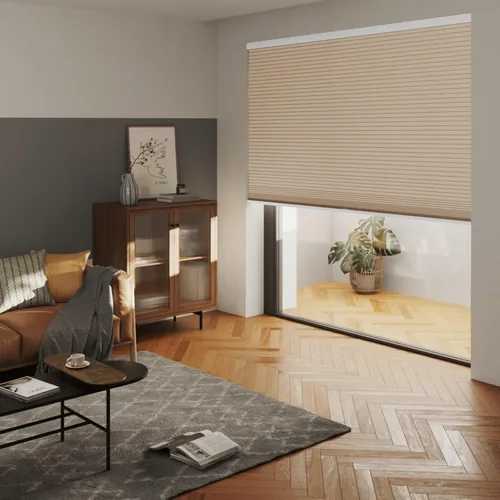 Vista 6 de MYshade Persianas celulares opacas sin cordones, con diseño de panal para ventanas de interior, persianas de oscurecimiento de habitación, para casa