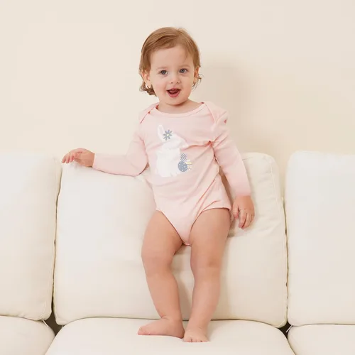 Vista 4 de V.&GRIN Conjunto de pijama de algodón de manga larga para bebé niña, para otoño e invierno