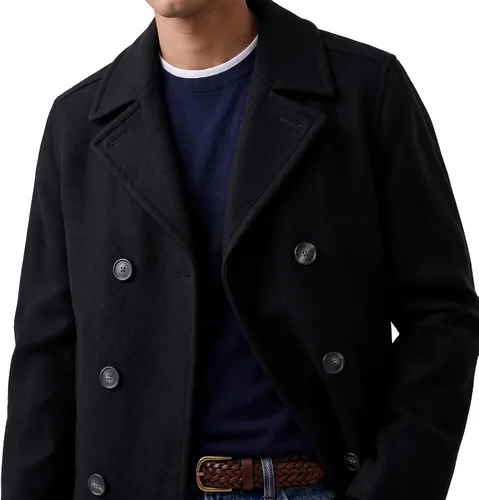 Vista 6 de Nautica Peacoat de mezcla de lana para hombre 2-Caviar