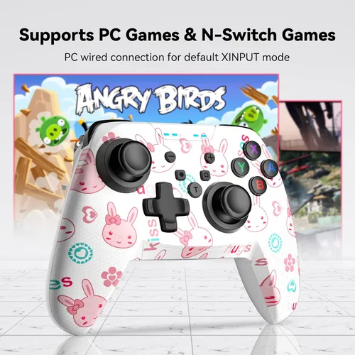 Vista 3 de Controlador inalámbrico para Nintendo SwitchLiteSwitch OLED, Gaming Pro Controller PC compatible con Wake-Up, Gamepad inalámbrico con giroscopio