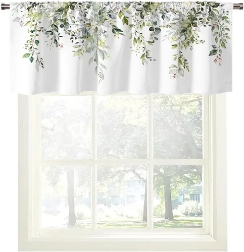 Vista 13 de Cortinas de cocina de estilo granja occidental con bolsillo para cortinero, pequeñas y cortas, estilo café rústico, cabaña, puerta de granero
