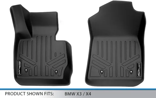 Vista 4 de SMARTLINER Juego de alfombrillas de piso personalizadas de primera fila para BMW X3 28d 2015-2017