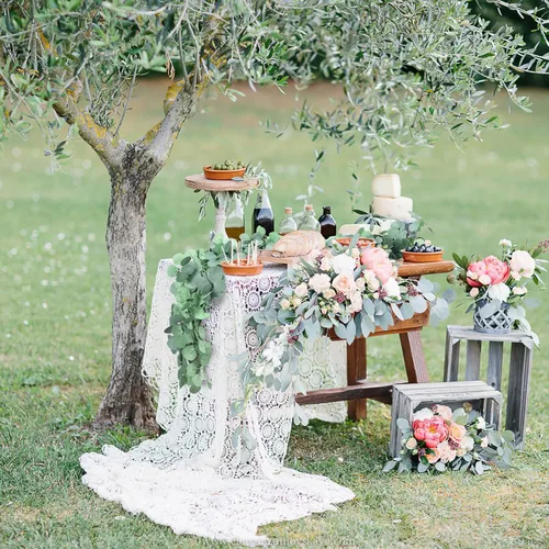 Vista 7 de CQURE Guirnalda de Eucalipto de 14 Piezas, Hojas de Eucalipto Artificiales Guirnalda de Verdor de Mesa Corona Enredaderas para Boda Fiesta Mesa