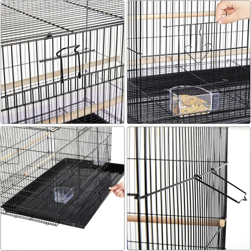 Vista 4 de Yaheetech Paquete de 2 jaulas rectangulares apilables para pájaros