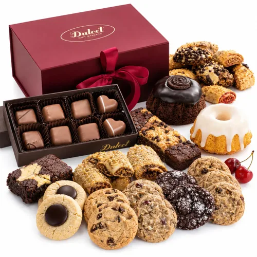 Vista 13 de Caja de regalo de cumpleaños, regalos de comida de cumpleaños, cestas de regalo de chocolate gourmet para mujeres, mamá, papá, él, ella