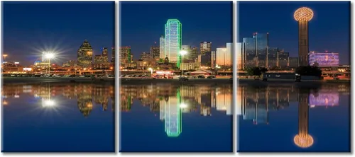 Vista 9 de San Antonio Sundown - Impresión en lienzo, paisaje de ciudad de pared grande, paisaje urbano extra grande de Texas, impresión de pared de horizonte