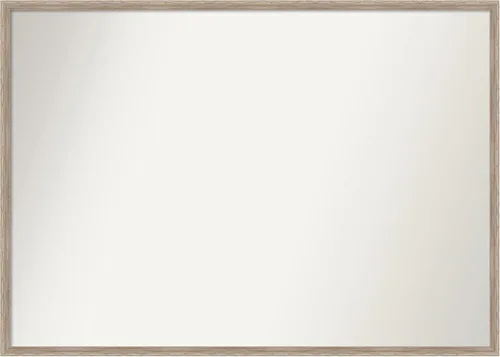 Vista 70 de Amanti Art Espejo de baño blanco para sobre el fregadero, 24 x 27 pulgadas, espejo de tocador rectangular con cuña de madera dura, marco de madera