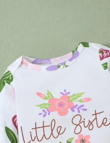 Vista 3 de Mono de manga larga con estampado floral para bebé o niña