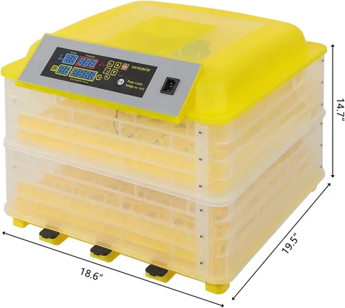 Vista 7 de CHENSHENG Incubadora de huevos de granja totalmente automática con control de temperatura, incubadoras digitales de 96 huevos para incubar, pollo