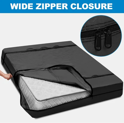 Vista 3 de TICONN Bolsas para colchón para mudanza, bolsa de almacenamiento de servicio pesado para colchón Full XL con asa perimetral y hebillas ajustables
