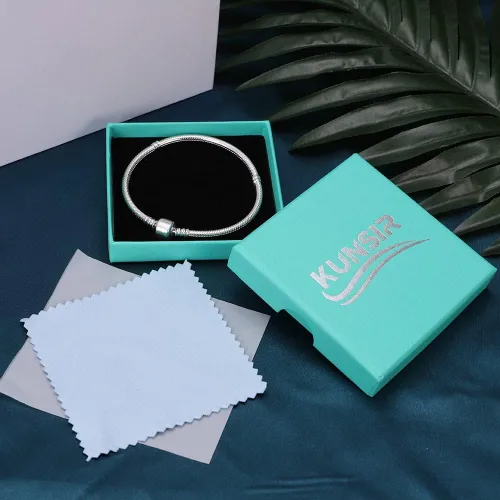 Vista 7 de KUNSIR Pulseras de cadena de serpiente para dije de plata de ley 925, se adapta a cualquier dije de regalo para mujer