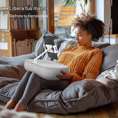 Vista 7 de ERGONOV - Soporte de almohada para puf, soporte para tableta de 360° con brazo ajustable