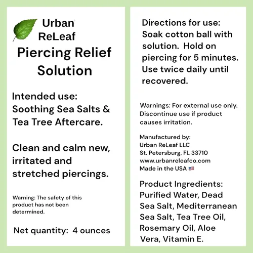 Vista 8 de Set Urban ReLeaf Piercing Bump Shrinking Drops & Piercing Relief Solution ! Cuidado posterior suave y eficaz. Ayuda rápida para piercings irritados