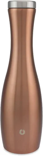 Vista 9 de SNOWFOX Jarra de vino, acero inoxidable aislado y base de silicona antideslizante, nogal oscuro, 25 onzas