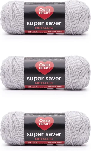 Vista 9 de Red Heart Super Saver - Hilo metálico negro – Paquete de 3 unidades de 5 onzas/142 gramos – Acrílico – 4 medianos (peinado) – 255 yardas