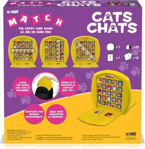 Vista 3 de Top Trumps Match Game Cats - Juegos de mesa familiares para niños y adultos - Juego a juego y juego de memoria - Divertidos juegos para niños de dos