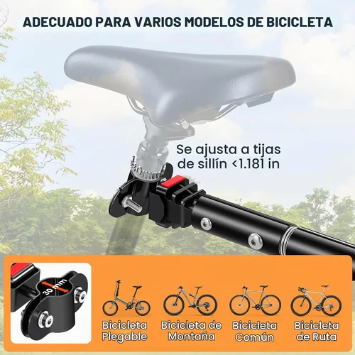 Vista 3 de Aosom Remolque de carga para bicicleta, remolque de bicicleta, carrito de bicicleta de alta resistencia, almacenamiento compacto plegable