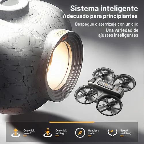 Vista 3 de Drone sin escobillas con cámara, control remoto de pantalla de 4.92 Negro + 2