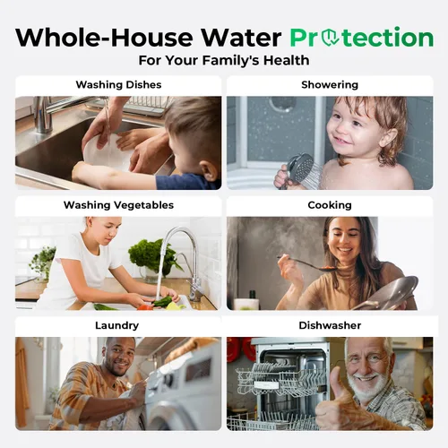 Vista 7 de iSpring WGB22B - Sistema de filtración de agua de 2 etapas para toda la casa, filtros de bloque de sedimentos y carbono de 20 x 4.5 pulgadas