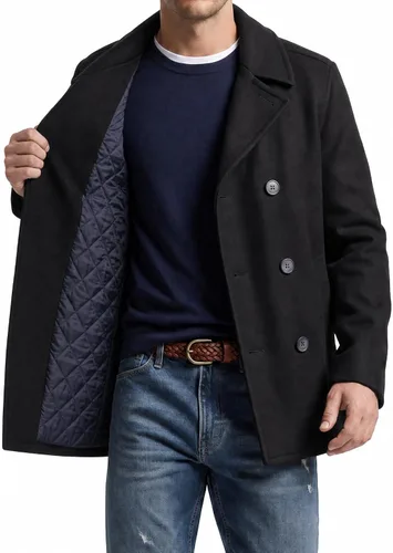 Vista 5 de Nautica Peacoat de mezcla de lana para hombre 2-Caviar